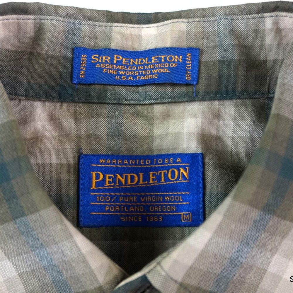 Sir Pendleton 100% Wool Plaid Button Front Shirt … - image 4